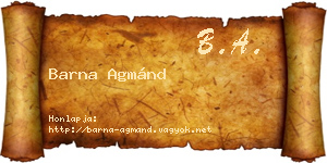 Barna Agmánd névjegykártya